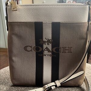 Coach women’s  Beige and Black Messenger Bag